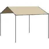 Syfax Carpa acero y tela beige 3x3 m