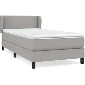 Syfax Cama box spring con colchón tela gris claro 100x200 cm