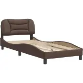 Syfax Estructura de cama sin colchón Hvar cuero sintético marrón 90x200 cm