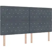 Syfax Cabecero LED con tiras LED Manual Gris oscuro 180 cm Terciopelo