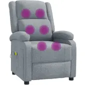 Syfax Sillón de masaje tela gris claro