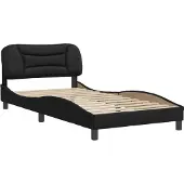 Syfax Estructura de cama sin colchón Hvar cuero sintético negro 100x200 cm