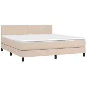 Syfax Cama box spring con colchón cuero sintético capuchino 180x200cm