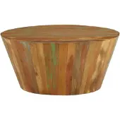 Syfax Mesa de centro de madera maciza reciclada Ø65x31 cm