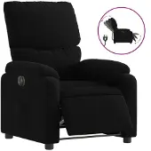 Syfax Sillón reclinable eléctrico de tela negro