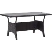 Syfax Mesa de jardín ratán sintético negro 120x70x66 cm