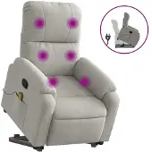 Sonstiges Sillón reclinable de masaje elevable tela microfibra gris claro