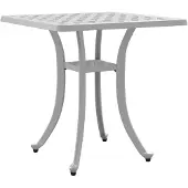 Syfax Mesa de jardín aluminio fundido blanco 53x53x53 cm