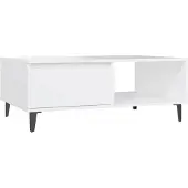 Syfax Mesa de centro madera contrachapada blanco 90x60x35 cm