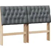 Syfax Cabecero tapizado Gris oscuro 160 cm Madera de pino macizo