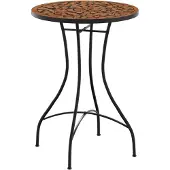 Syfax Mesa de bistró de mosaico cerámica terracota Ø50x70 cm