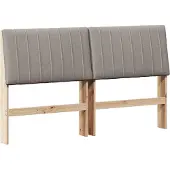 Syfax Cabecero tapizado Taupé 160 cm Madera de pino macizo