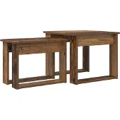 Syfax Juego de Mesas de Centro 2 pcs Madera vieja