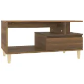 Syfax Mesa de centro madera contrachapada roble marrón 90x49x45 cm