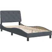 Syfax Estructura de cama sin colchón terciopelo gris oscuro 90x200 cm