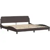 Syfax Estructura de cama Dover tela marrón oscuro 200x200 cm