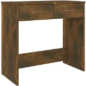Syfax Escritorio de madera contrachapada roble ahumado 80x40x75 cm