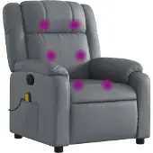 Sonstiges Sillón de masaje reclinable cuero sintético gris