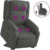 Sonstiges Silla de masaje reclinable de pie de tela gris oscuro