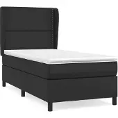 Syfax Cama box spring con colchón cuero sintético 90x190 cm