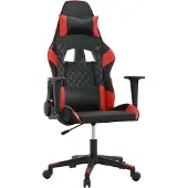 Syfax Silla gaming de masaje cuero sintético negro y rojo