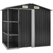 Syfax Cobertizo jardín y estantería hierro antracita 205x130x183 cm
