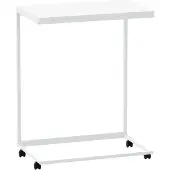 Syfax Mesa auxiliar con ruedas de contrachapado blanco 55x35x70 cm
