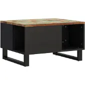 Syfax Mesa de centro de madera maciza reciclada 60x50x35 cm