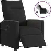 Syfax Sillón reclinable eléctrico de tela negro