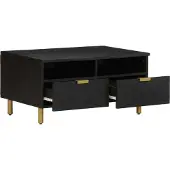 Syfax Mesa de centro madera de ingeniería negra 80x54x40 cm