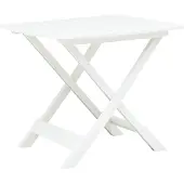 Syfax Mesa de jardín plegable de plástico blanco 79x72x70 cm