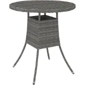 Syfax Mesa de jardín ratán sintético gris 70x70x73 cm