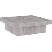 Syfax Mesa de centro madera contrachapada gris Sonoma 90x90x28 cm