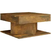 Syfax Mesa de centro madera contrachapada roble ahumado 57x57x30 cm