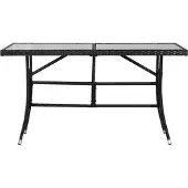 Syfax Mesa de jardín 140x80x74 cm ratán sintético negro
