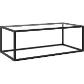 Syfax Mesa de centro negra con vidrio templado 100x50x35 cm
