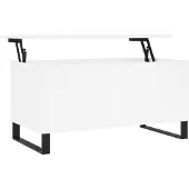 Syfax Mesa de centro madera contrachapada blanco 90x44,5x45 cm