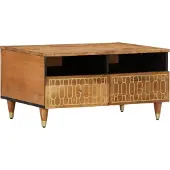 Syfax Mesa de centro de madera maciza mango 80x54x40 cm