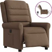 Syfax Sillón reclinable eléctrico de tela marrón
