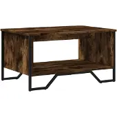 Syfax Mesa de centro madera contrachapada roble ahumado 75x51x40 cm
