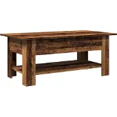 Syfax Mesa de centro madera ingeniería madera envejecida 102x55x42 cm
