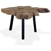 Syfax Mesa de centro de teca genuina 80x70x38 cm
