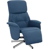 Syfax Sillón reclinable con reposapiés tela azul