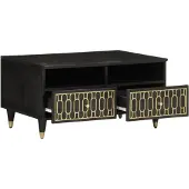 Syfax Mesa de centro de madera maciza mango 80x54x40 cm