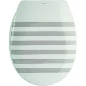MSV 3700703929543, Extendido, Asiento de inodoro resistente, Gris, Duroplástico, 370 mm, 455 mm