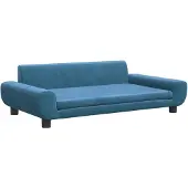 Syfax Cama para perros de terciopelo azul 100x54x33 cm