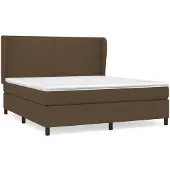 Syfax Cama box spring con colchón tela marrón oscuro 180x200 cm