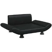 Syfax Cama para perros de cuero sintético negra 70x45x28 cm