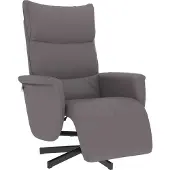 Syfax Sillón reclinable con reposapiés cuero sintético gris
