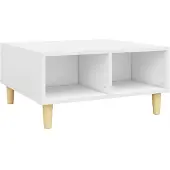 Syfax Mesa de centro madera contrachapada blanco 60x60x30 cm